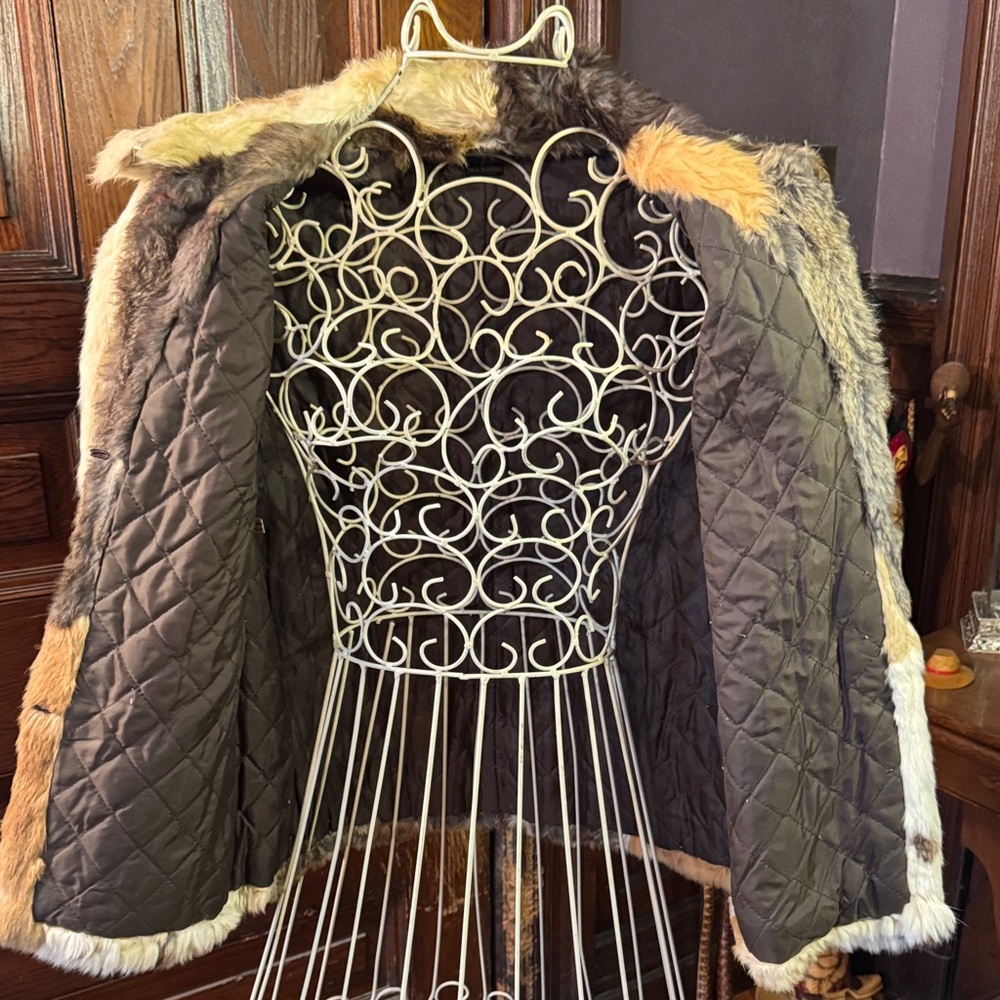Vintage Patchwork Rabbit Fur Jacket - image 3